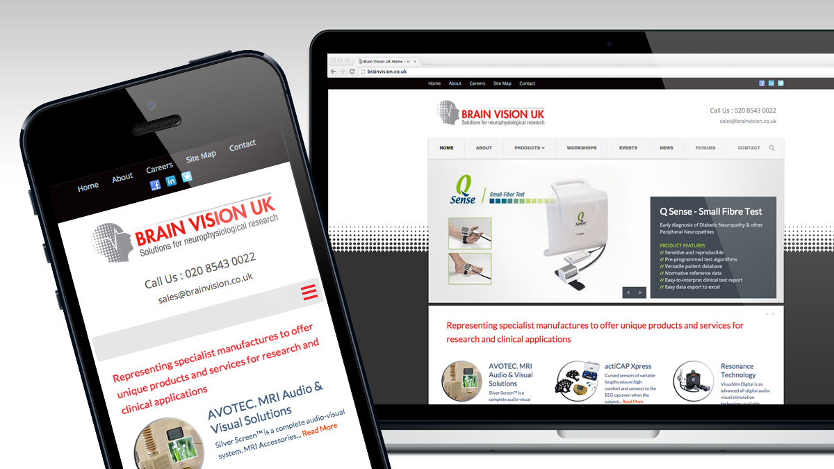 Brain Vision website and mobile friendly design