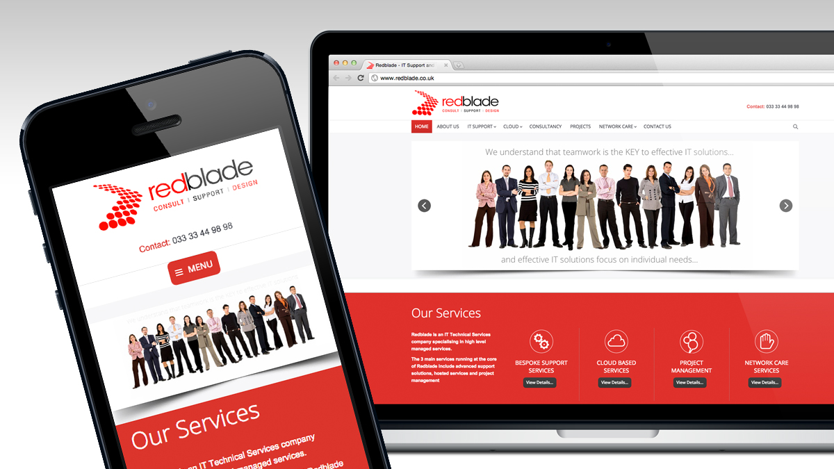 Redblade full website and responsive design